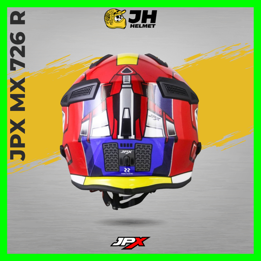 Jual Helm JPX MX 726R Motif VTS RANS Red Glossy | Helm Full Face | Helm ...