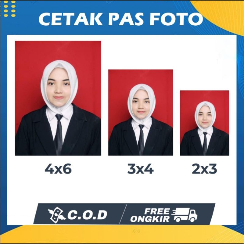 Jual Cetak Pas Foto 2x3 / 3x4 / 4x6 ( FREE GANTI BACKGROUND) | Shopee