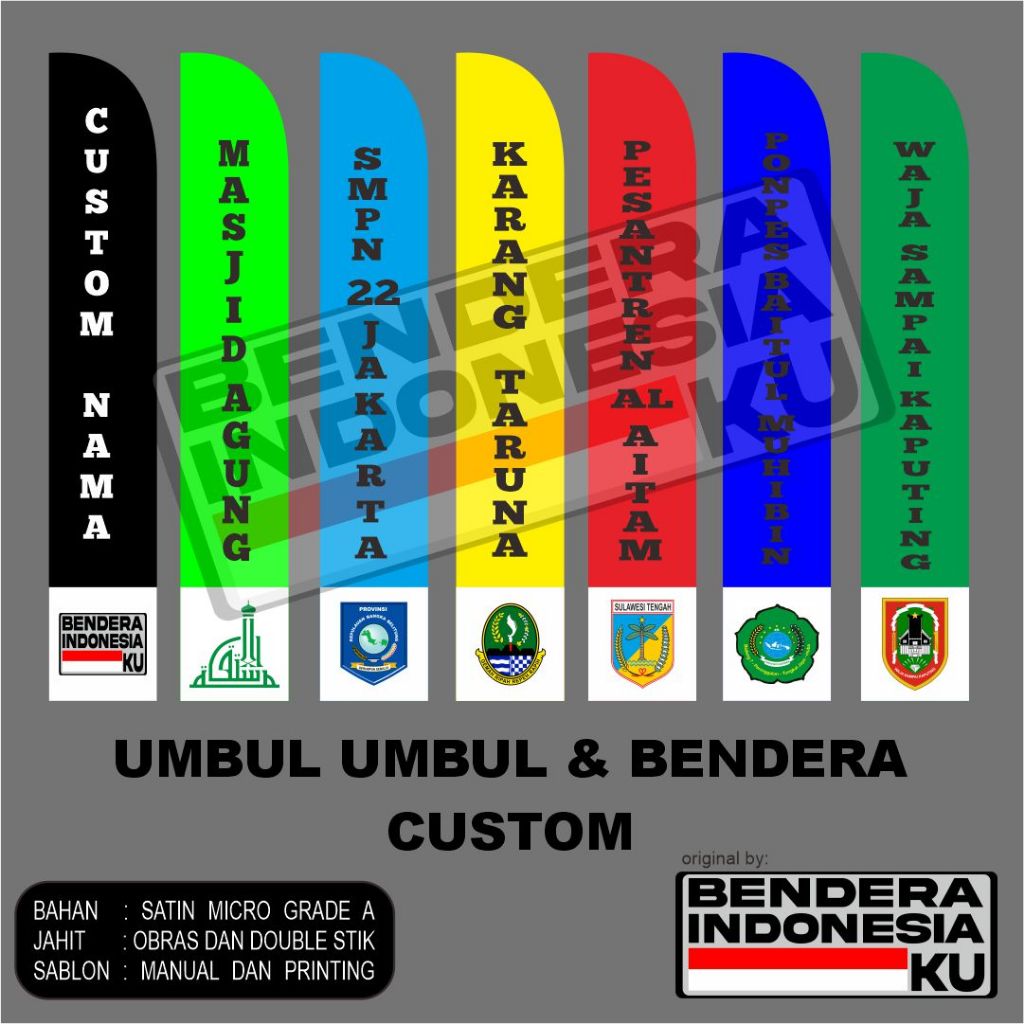 Jual Umbul Umbul Bendera Custom Logo Dan Nama Khusus Satuan Shopee Indonesia