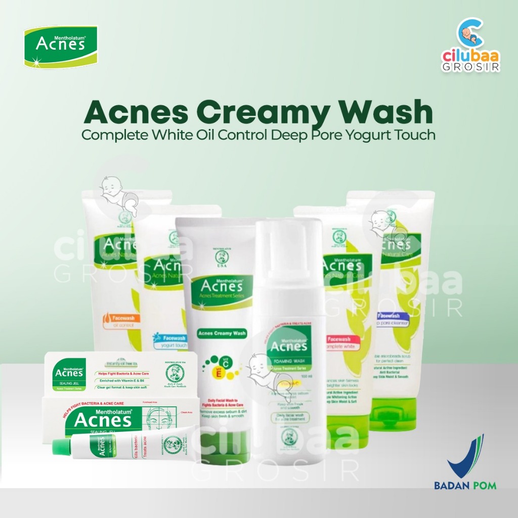 Jual Acnes Creamy Wash Complete White Oil Control Deep Pore Yogurt ...