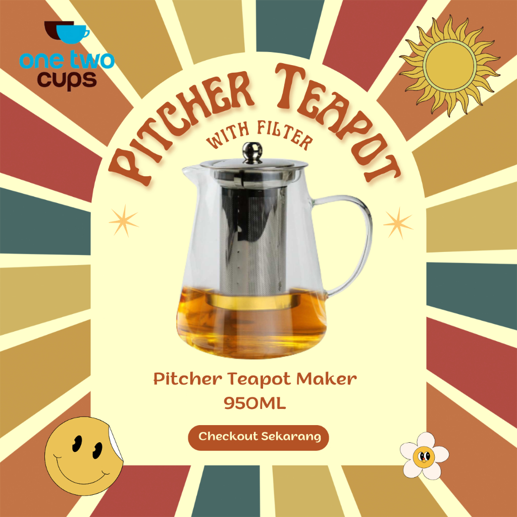 Jual One Two Cups Homadise Teko Pitcher Teh Chinese Teapot Maker 950ml Shopee Indonesia 3352