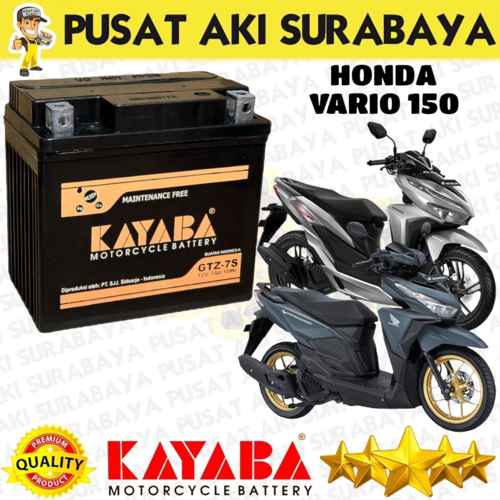 Jual PUSAT AKI KAYABA GTZ7S MF UNTUK SEPEDA MOTOE VARIO 150 BEAT ISS
