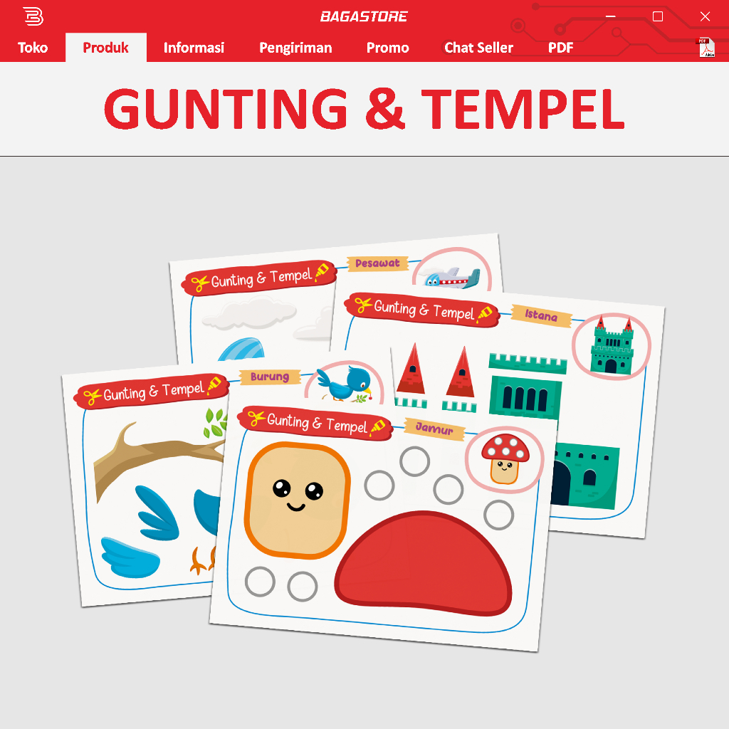 Jual Lembar Aktivitas Gunting Dan Tempel 25 Tema (File PDF) | Worksheet ...