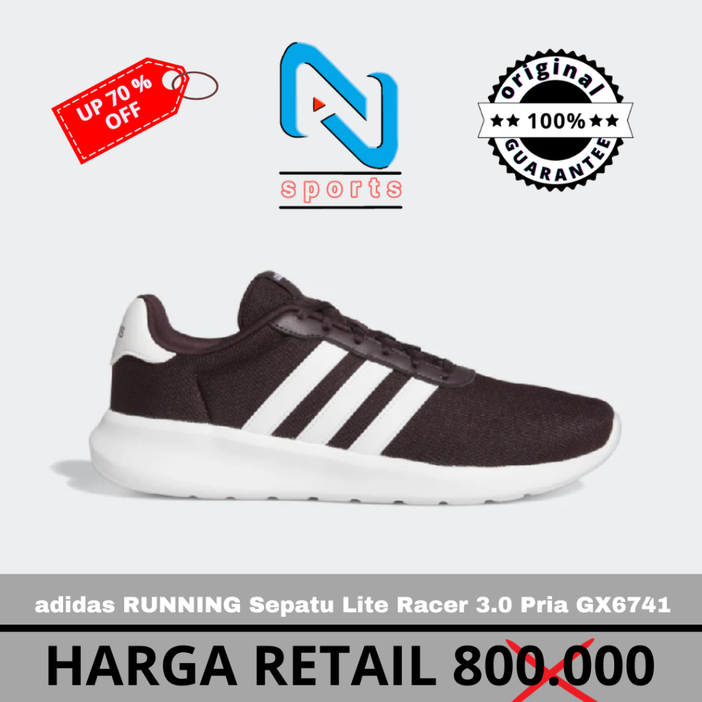 Jual adidas RUNNING Sepatu Lite Racer 3.0 Pria GX6741 Original 100 Shopee Indonesia