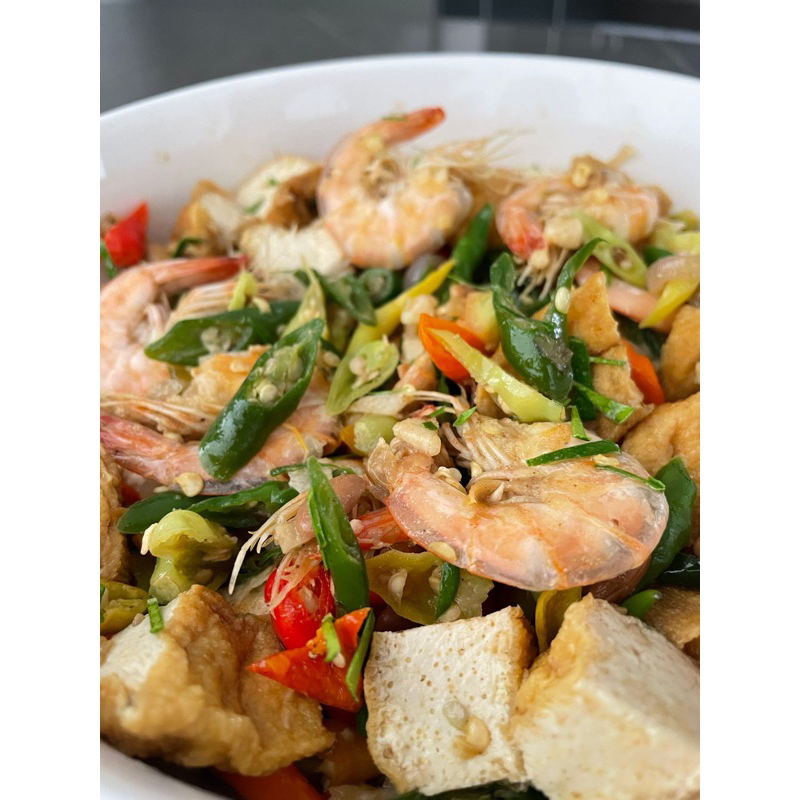 bahan-bahan tauco Aceh dalam wadah plastik