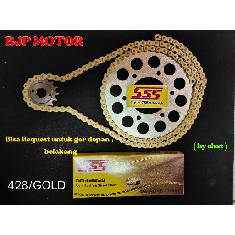 Jual Gerset Sss Versi Pilihan Ger Depan Belakang Rantai 428 Gold Suzuki