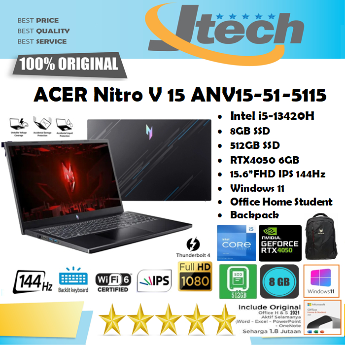 Jual Acer Nitro V Anv I H Rtx Gb Gb Gb Fhd Ips Win Ohs