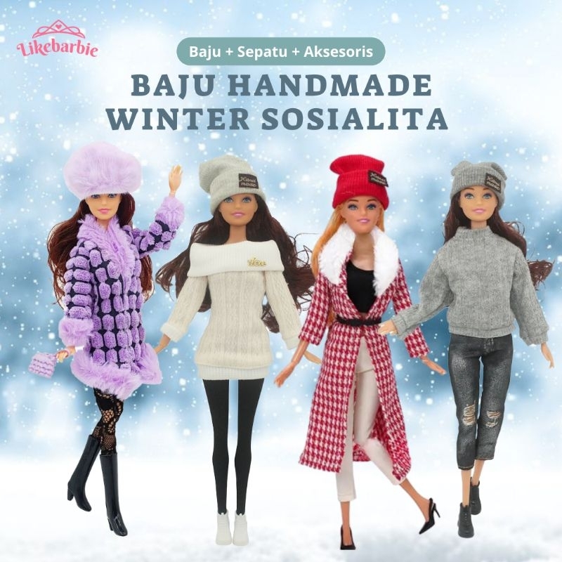Jual Handmade Baju Winter Sosialita & Fashionista untk boneka | Shopee ...