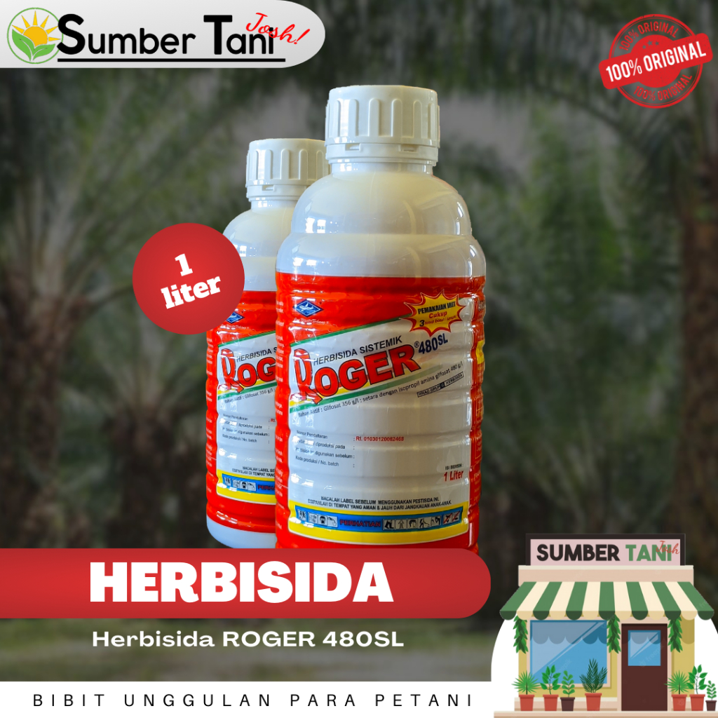 Jual Herbisida ROGER 480 SL Kemasan 1 Liter Obat Pembasmi Rumput Cap ...