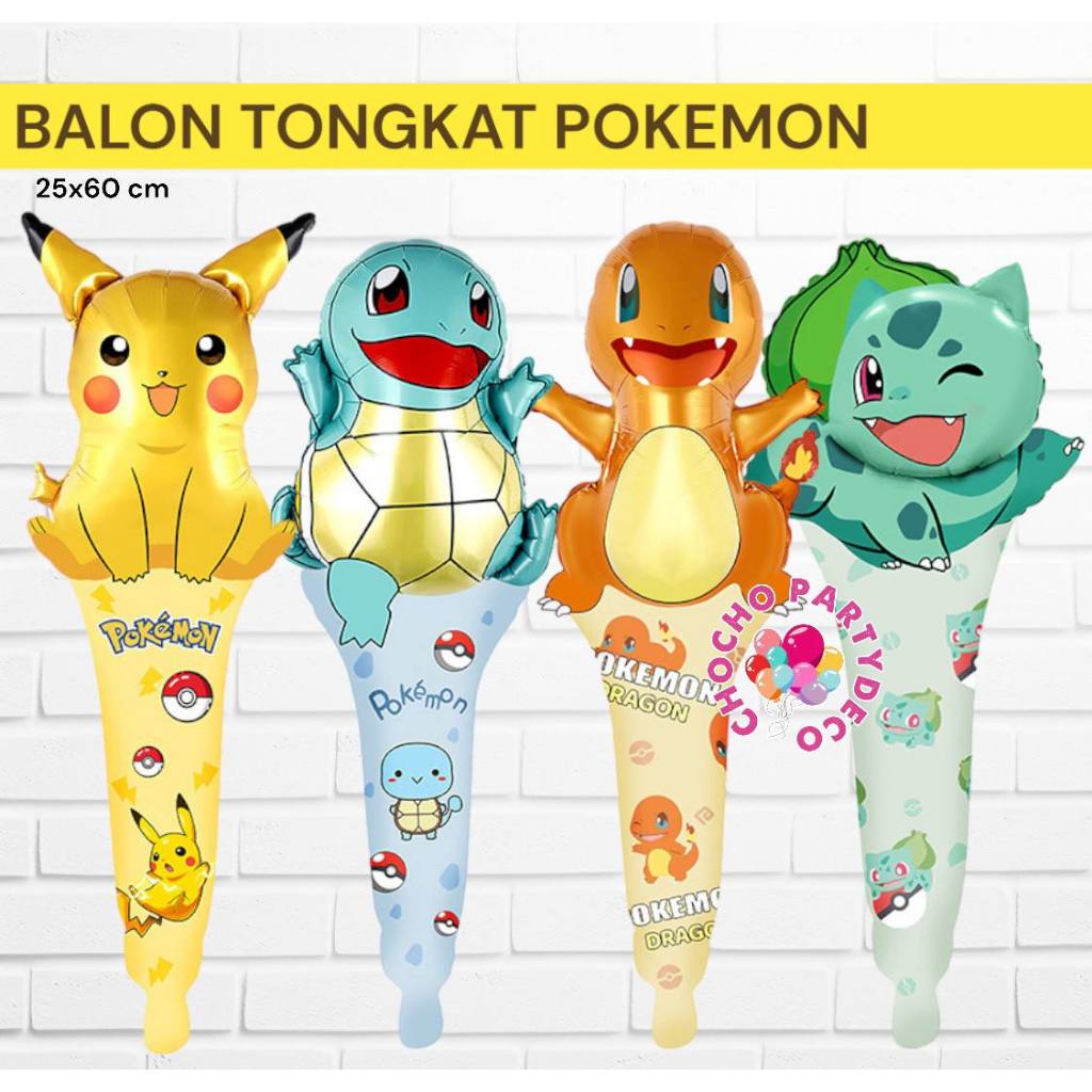 Jual Balon TONGKAT POKEMON / Balon Foil Pokemon Pikachu Charmander ...