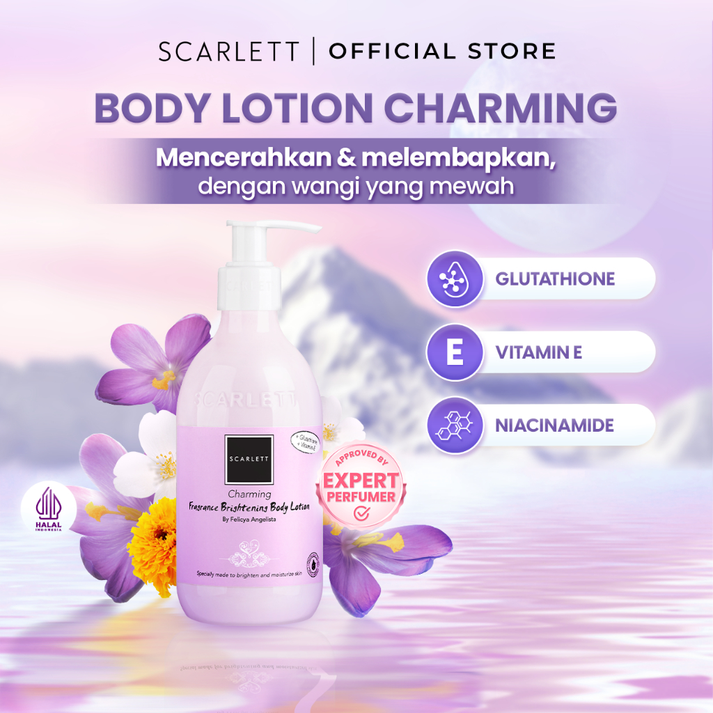 Jual Scarlett Whitening Charming Fragrance Brightening Body Lotion