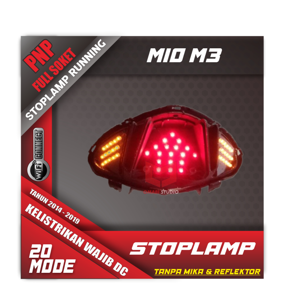 Jual LED STOPLAMP RUNNING TERBARU MIO M3 FULL SETTING APLIKASI 20 MODE