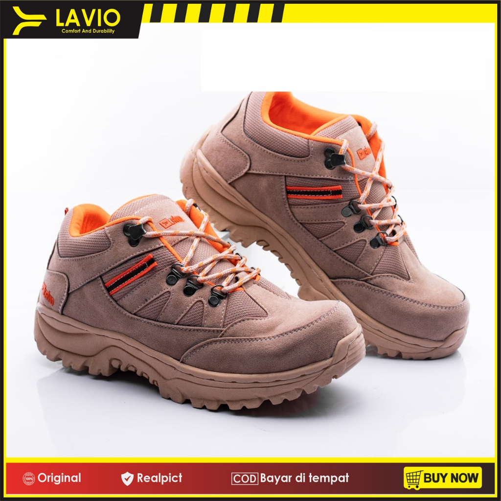 Jual Sepatu Safety Pria Lavio Geneva Low Ujung Besi Sefty Cowok Outdoor Hiking Mendaki Gunung