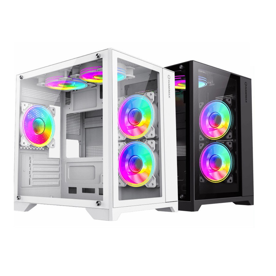 Jual Gamemax Infinity Mini MATX ITX Black White Game-Max Casing Gaming ...