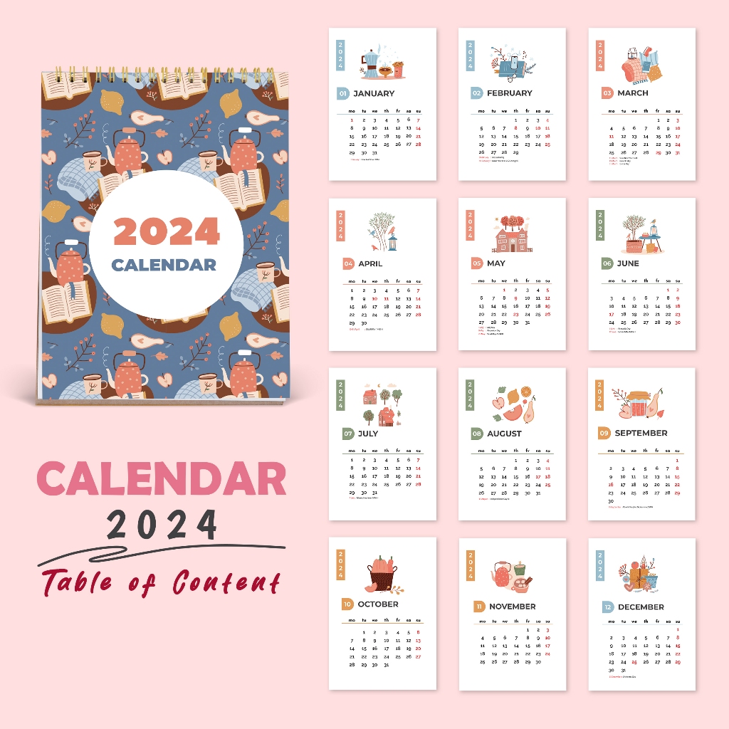 Jual A6KM01 Kalender Meja 2025 (Ukuran A6 )- Kalender Duduk - Kalender ...