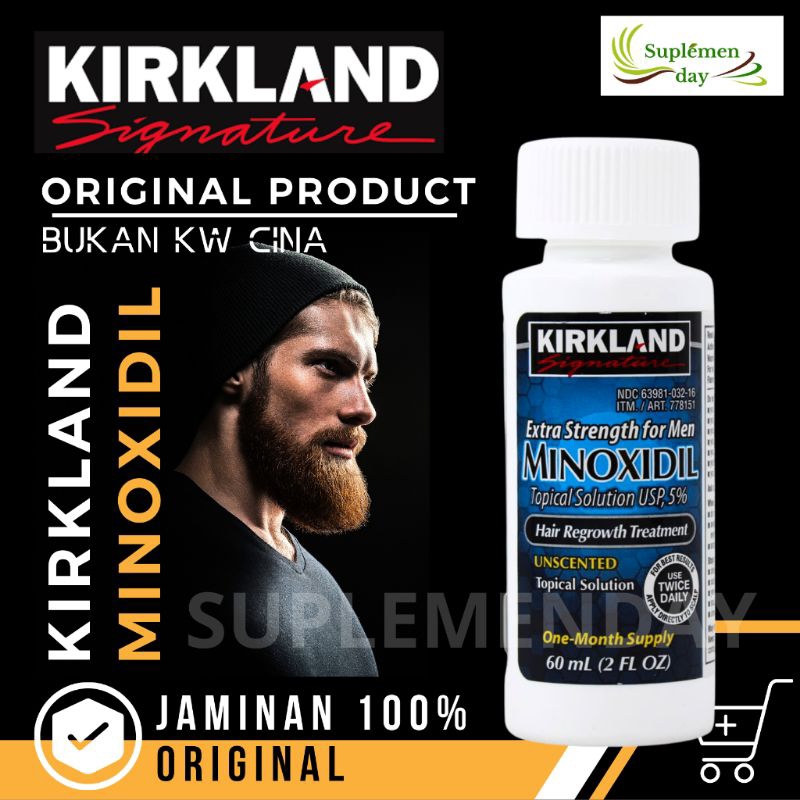 Jual Minoxidil Kirkland 60ml Original Solusi Rambut Botak Brewok