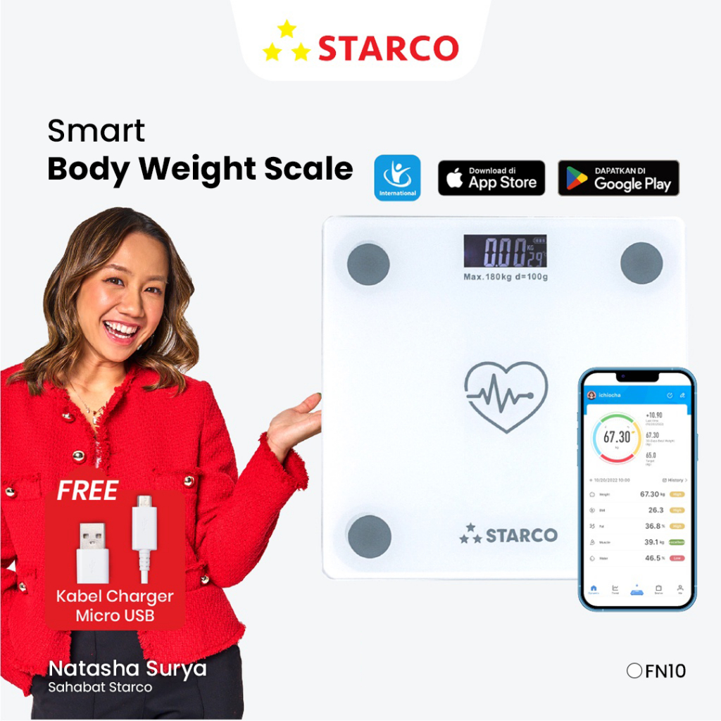 Jual Starco Smart Body Fat Scale Timbangan Badan Digital Bluetooth Bmi Shopee Indonesia 6548