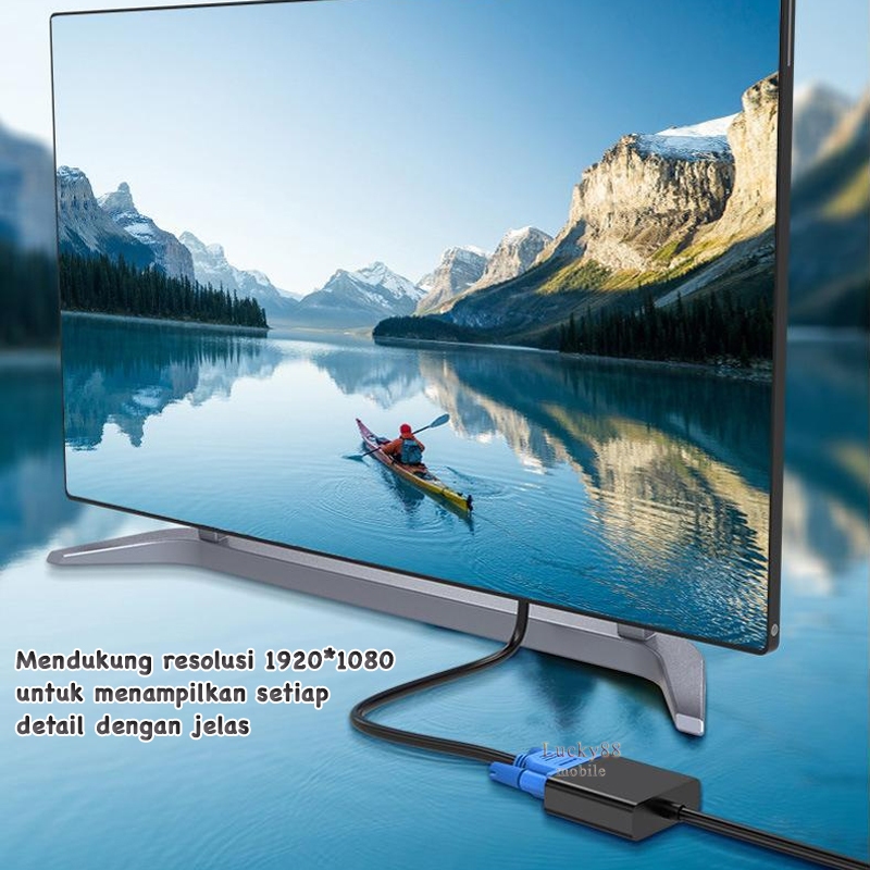 Jual Display Port to VGA Adapter Cable 1080P Video Audio Converter DP ...