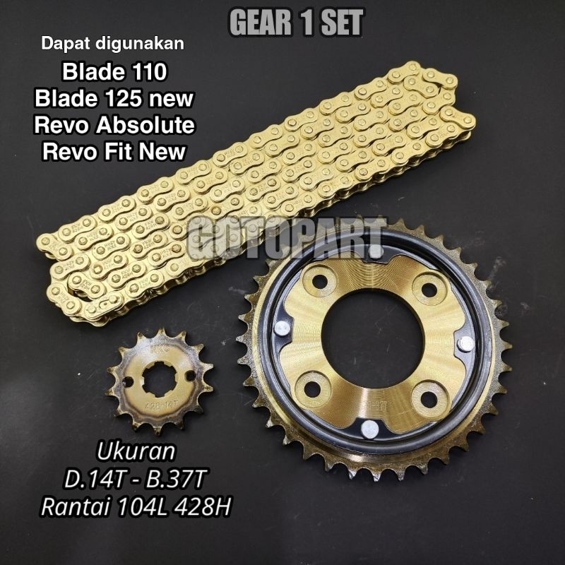 Jual Gear Gir Set Blade New 125 Blade Old 110 Revo Absolute Revo Fit Fi