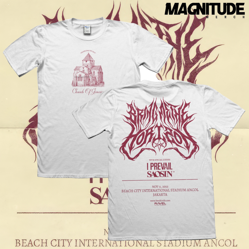 Magnitude T-Shirt Bring Me The Horizon BMTH TOUR 2023 Transcend Thy Self  White Kaos musik Kaos band