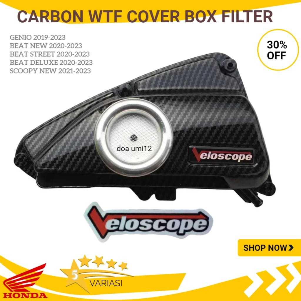 Jual Veloscope Carbon Celup Sc Tutup Filter Genio Beat Scoopy Velo Model Corong