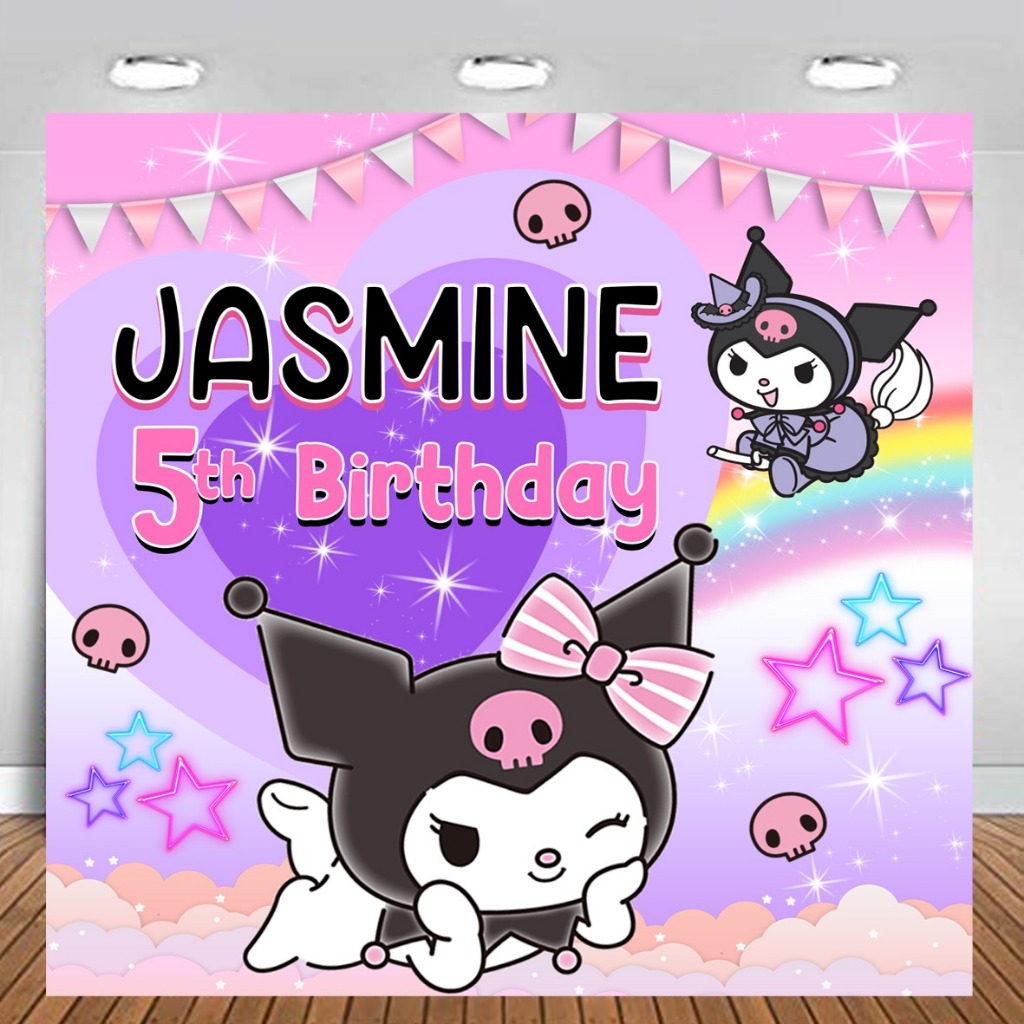 Jual Kuromi Backdrop Birthday / Banner Flexi / Background Party Ulang