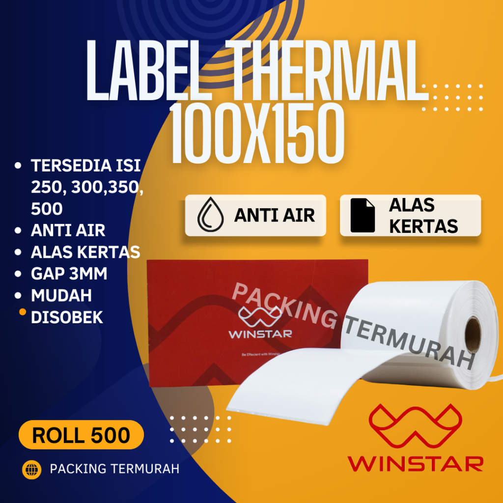 Jual Label Stiker Thermal 100x150 Mm Kertas Resi Termal 10x15 Cm