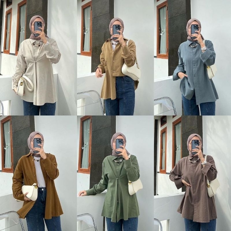 Jual Haruka Linen Shirt Original by Outfix (FREE GIFT) | Shopee Indonesia