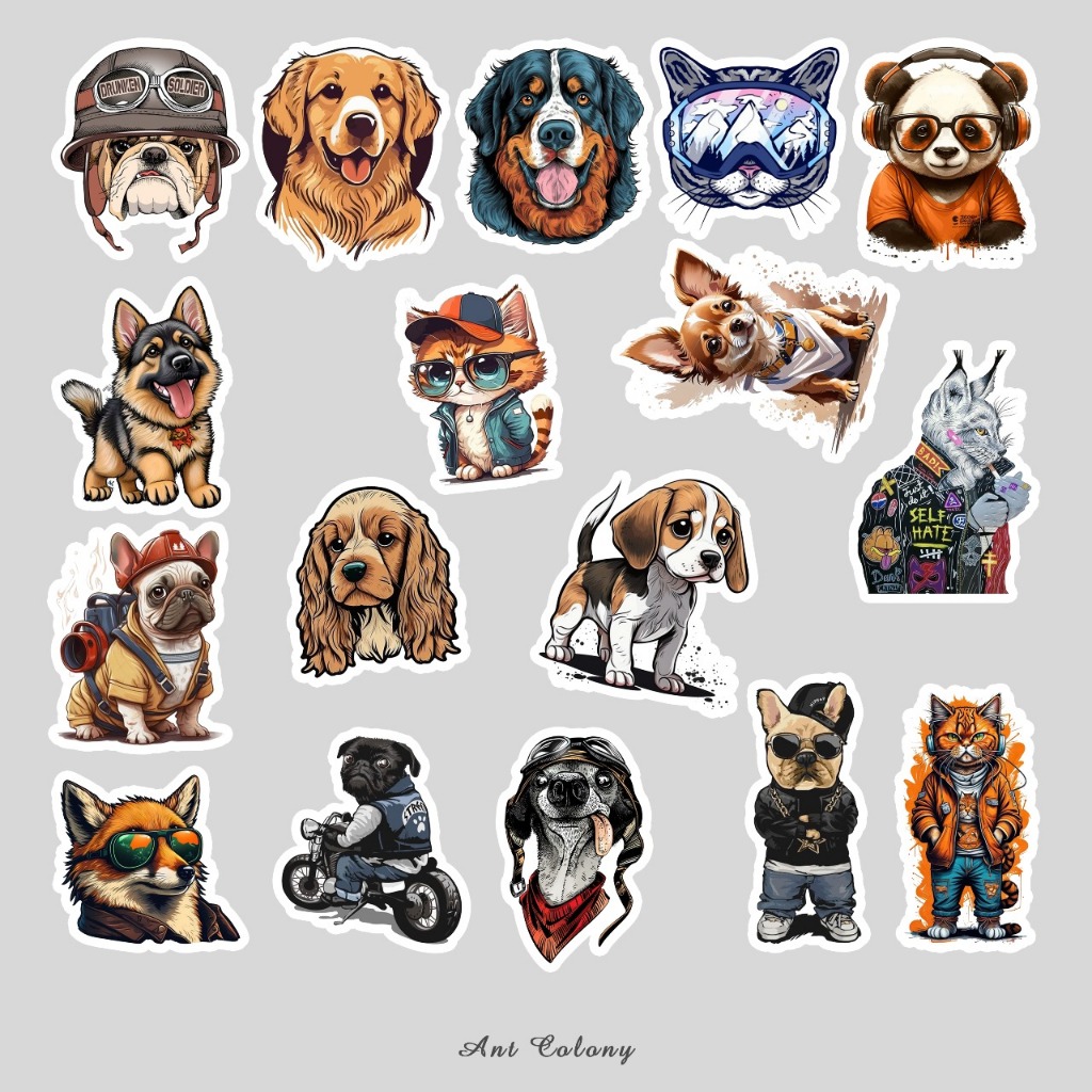Jual Stiker Pack Cute Animal Sticker Vinyl Laminasi Doff Glosy ...
