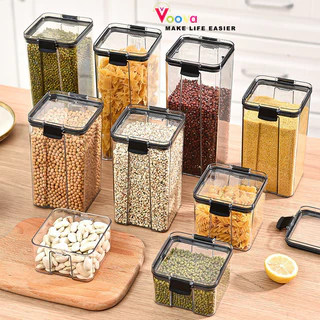 Voova Toples Kotak Snack Kedap Udara Penyimpanan Bening Cereal Kontainer Makanan Food Storage Jar Container