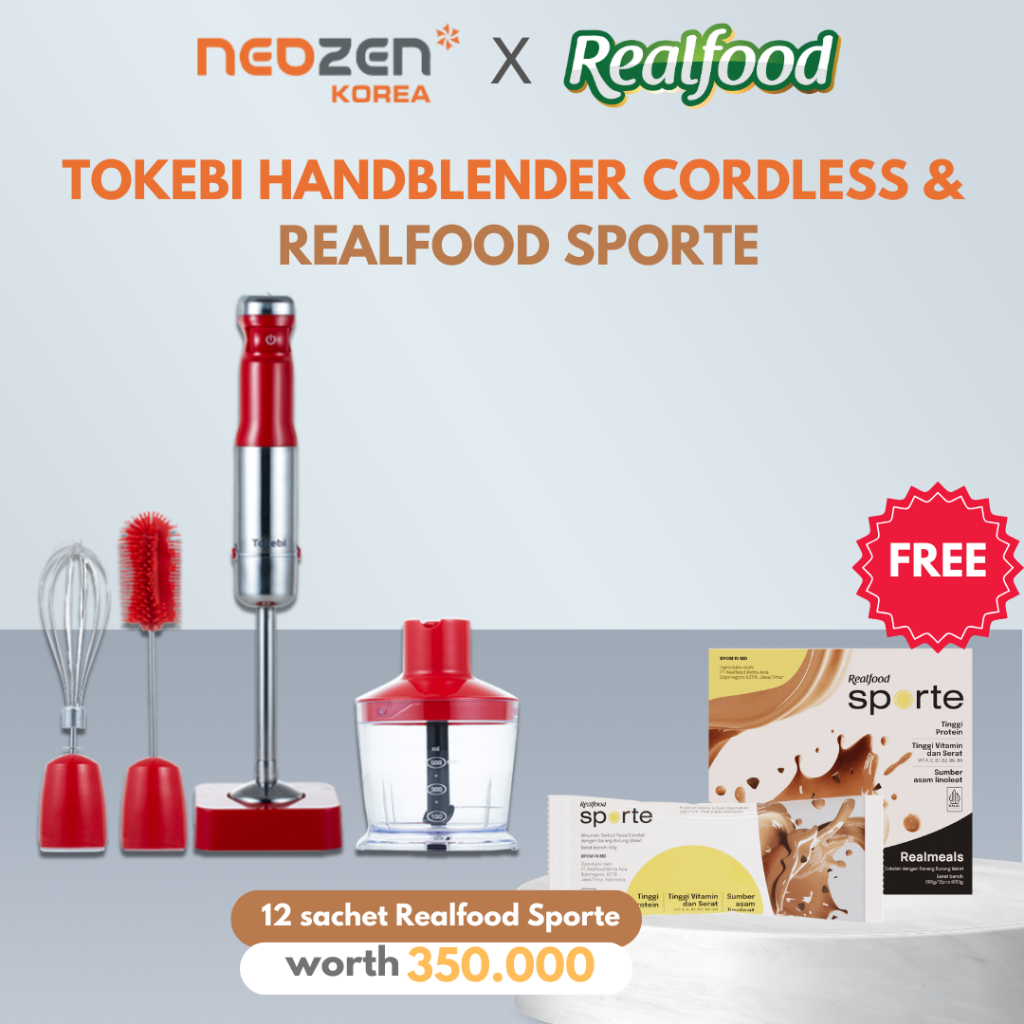 Jual Tokebi Cordless Hand Blender X Realfood 12 Sachet Sporte Shopee