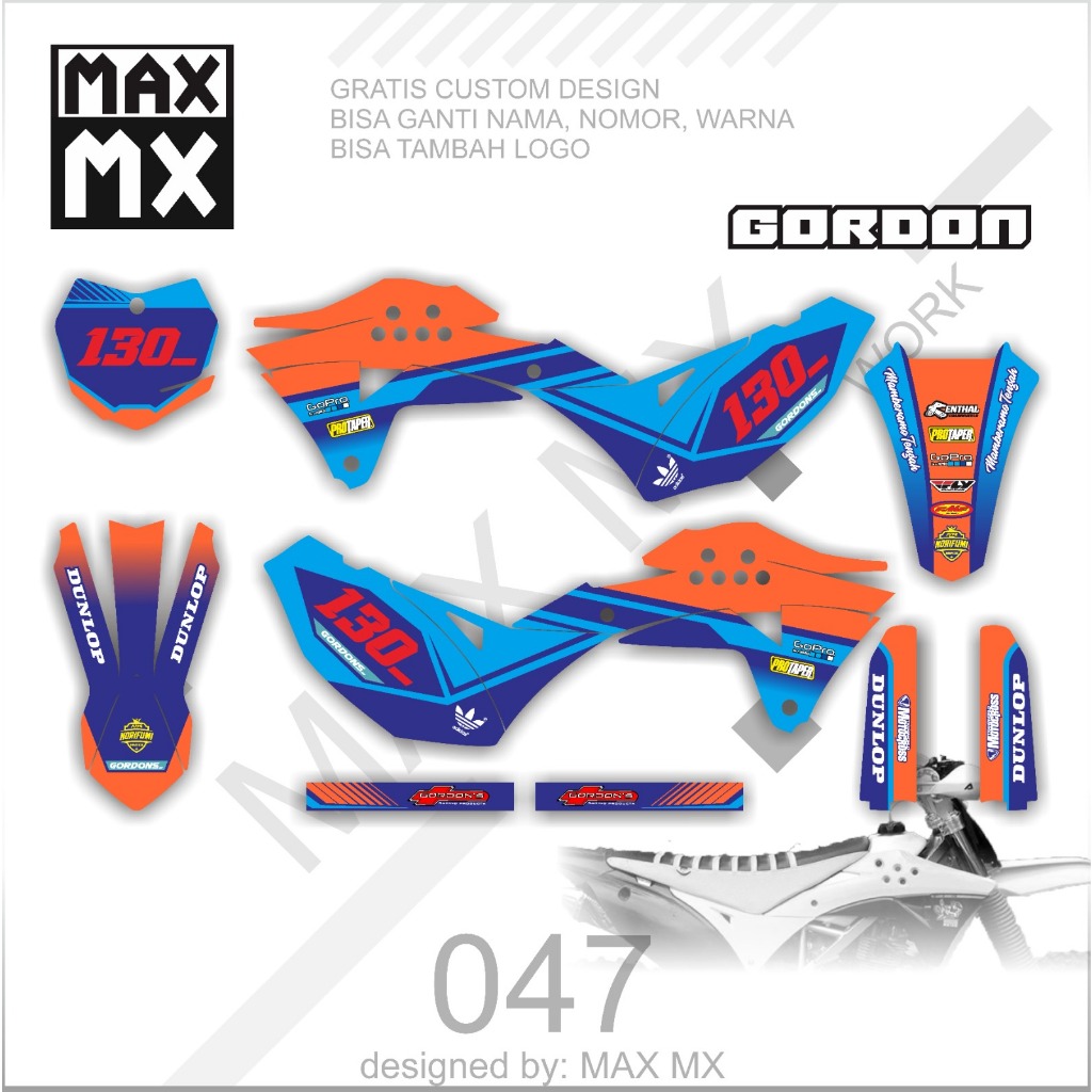 Jual Decal Stiker KlX 150 Gordon Supermoto Dekal Sticker Striping Klx ...