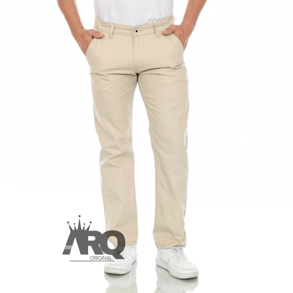 Jual Terlaris Celana Chino Panjang Pria Model Reguler Fit Bahan Premium Original Arqie Denim