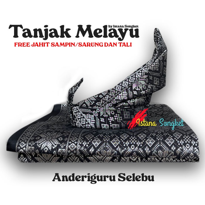 Jual Tanjak Melayu Tenun Songket Tengkolok Kain Sampin Samping Sarung