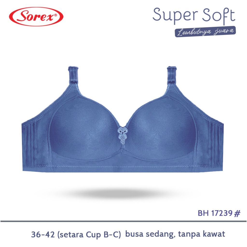 Jual Sorex Bra Tanpa Kawat Super Soft Cup Besar Kait 3 Busa Sedang Basic  Harian Nyaman BH 17239