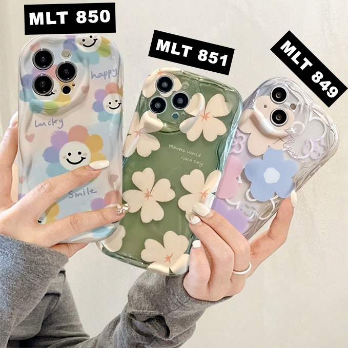 Jual Softcase Silikon Soft Case Wavy Curve Edge Fresh Floral Flower Tpu