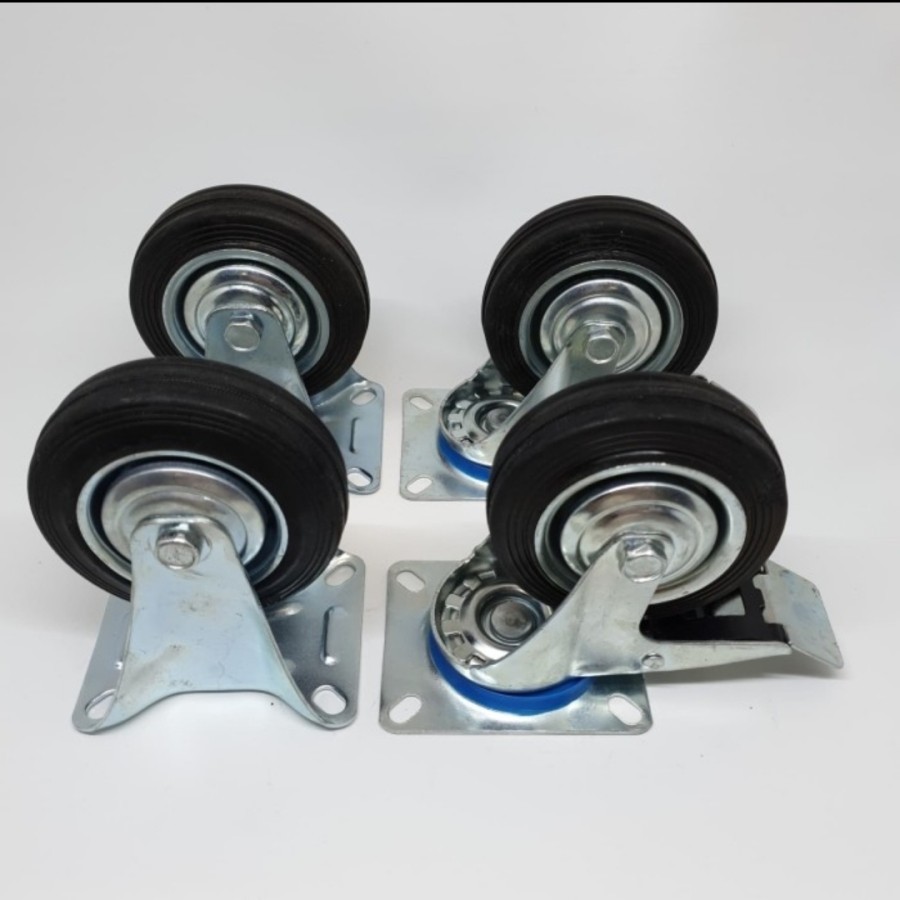 Jual Roda Etalase 4 inch / Roda trolley / Roda karet ( 2 Rem 2 Mati ...