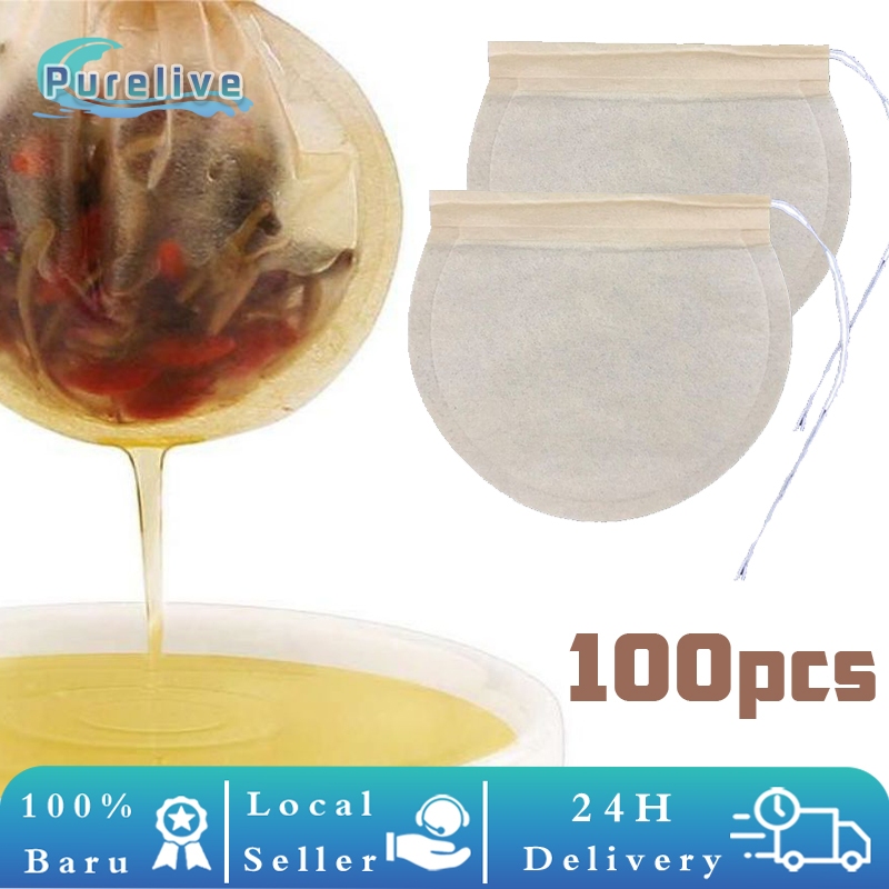 Jual 100pcs Natural Wood Pulp Tea Bag Empty Tea Bag Filter / Kantong ...