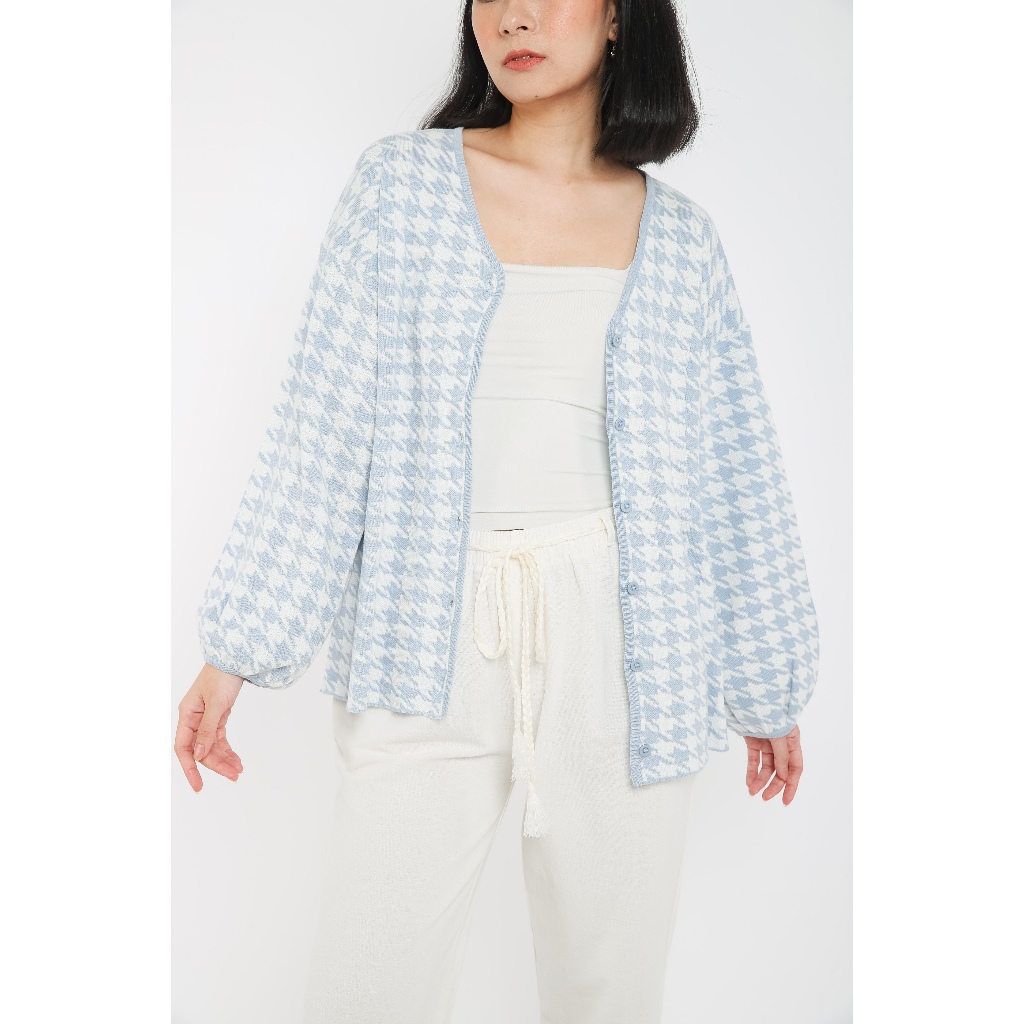 Jual COME Houndstooth Cardigan 923 (2 Warna) - Jaket Outer Luaran ...