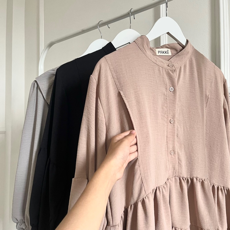 Connexion Airflow Gold Button Blouse Ibu Hamil