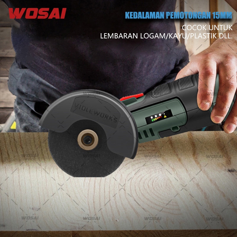 Jual WOSAL 24V Mesin Gerinda Brushless Angle Grinder Cordless Mesin ...