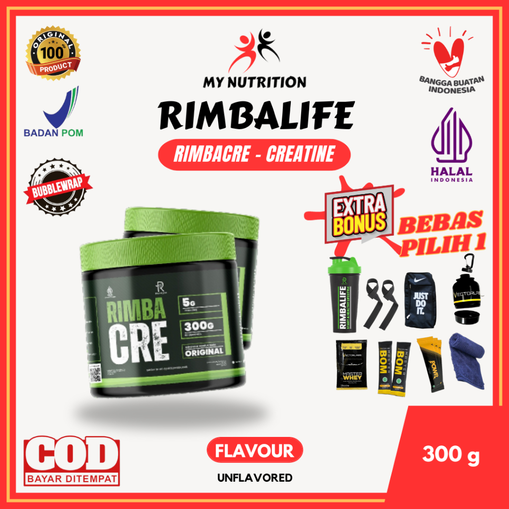 Jual Rimbalife RIMBACRE 300 Gram 60 Serving Suplemen Creatine ...