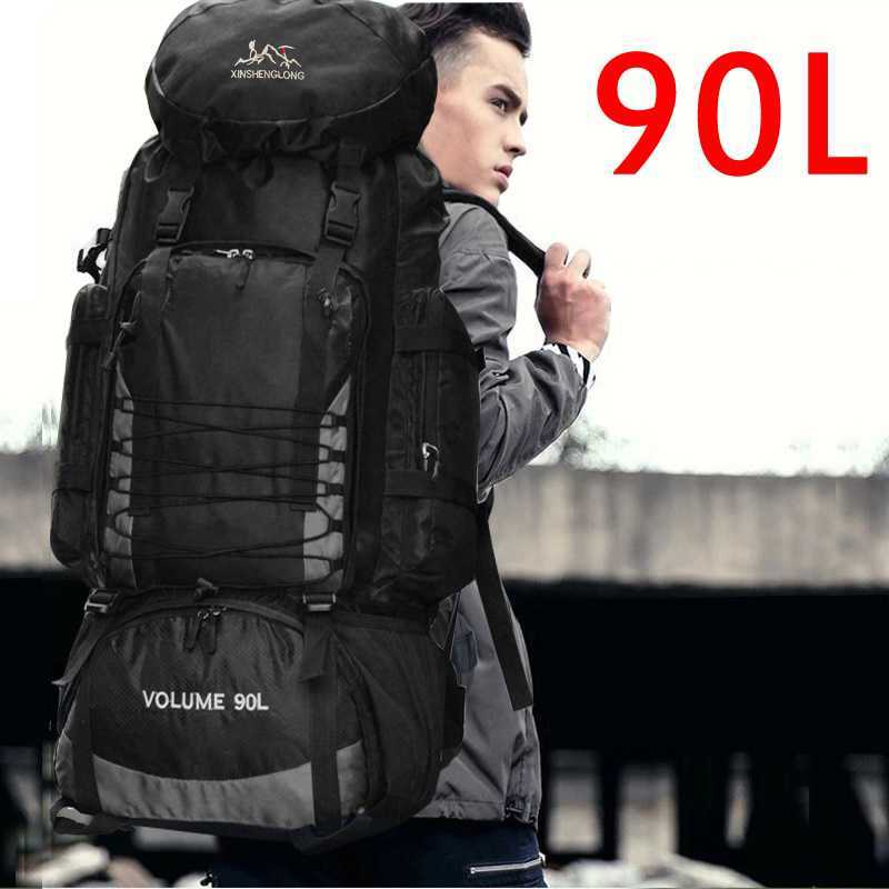 Tas Gunung Outdoor Waterproof Hiking Backpack Nilon Ransel 17L 90L