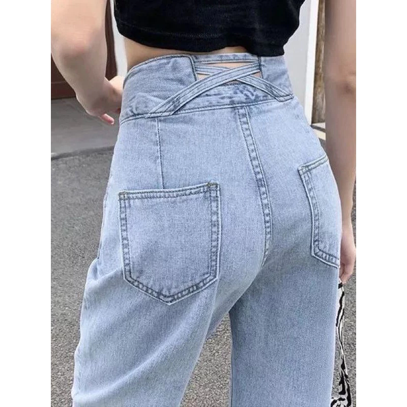 Highwaist Kulot Jeans wanita loose