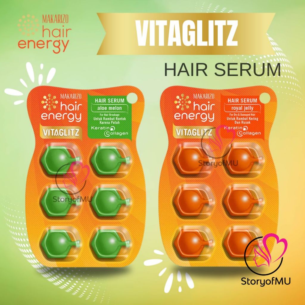 Jual MAKARIZO Hair Energy Vitaglitz Hair Serum 1ml Royal Jelly Aloe