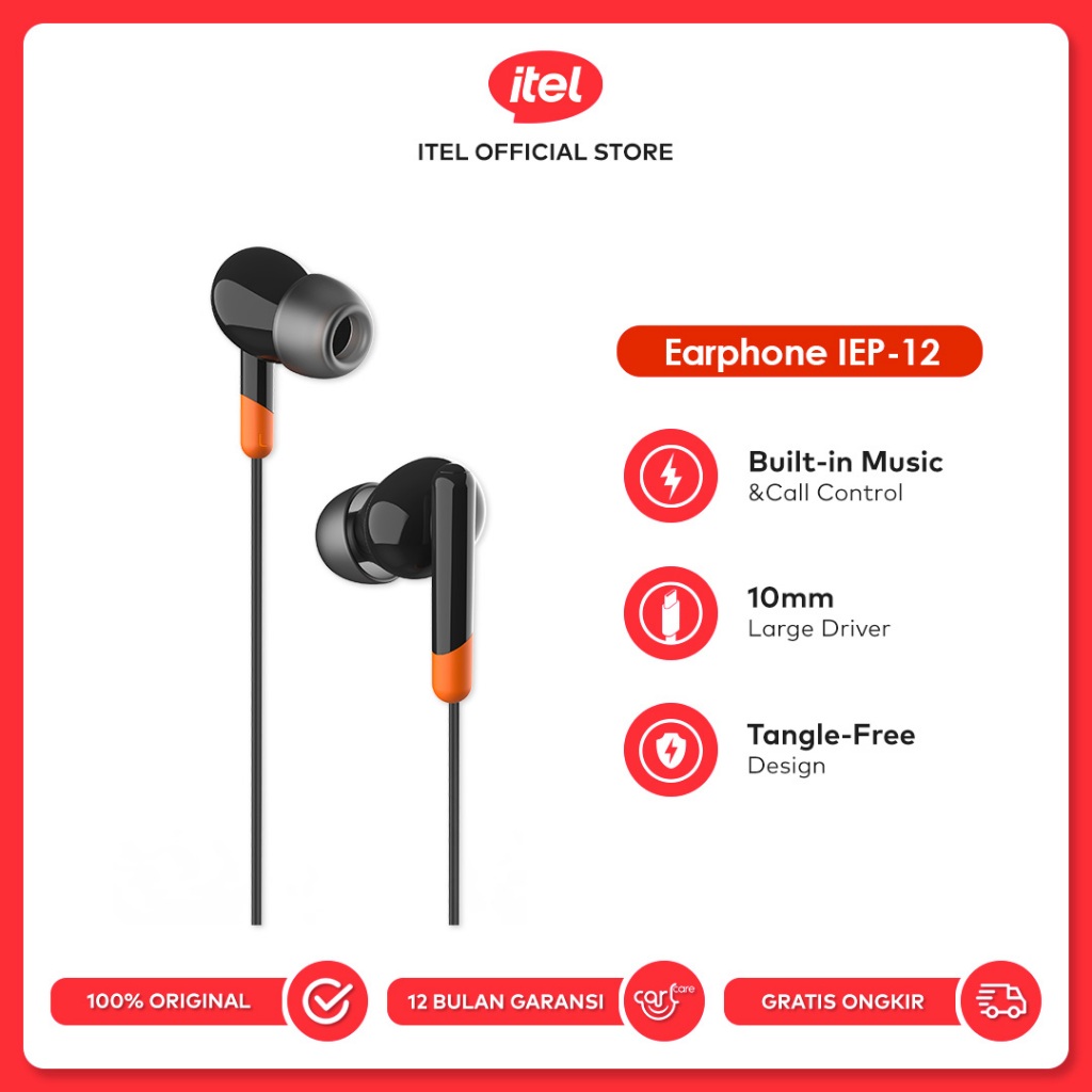 Jual Itel Official Wired Earphone IEP-12 / IEP-11/ K9 Super Bass Gaming ...