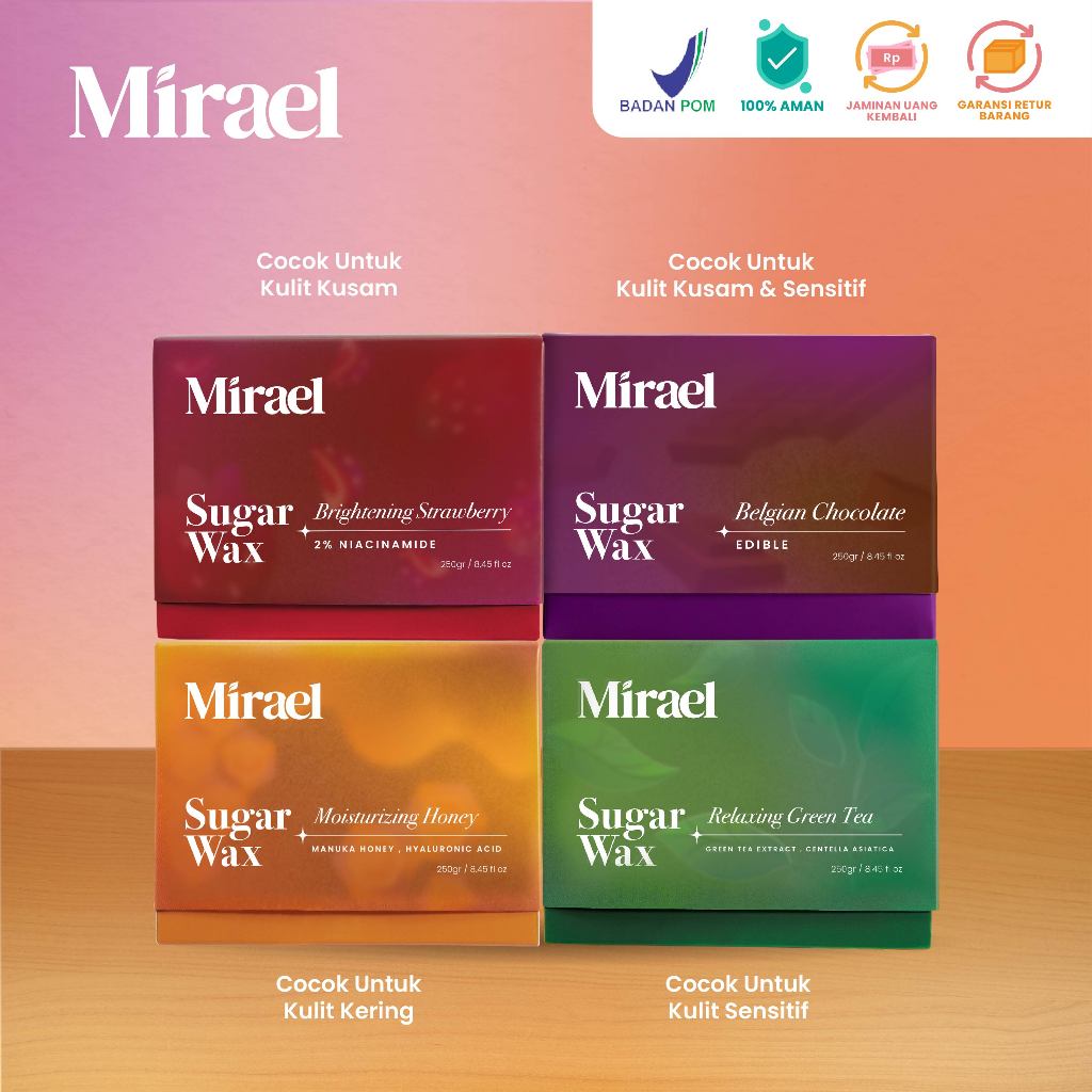 Jual MIRAEL Sugar Waxing Kit Dengan Niacinamide Penghilang Bulu Ketiak