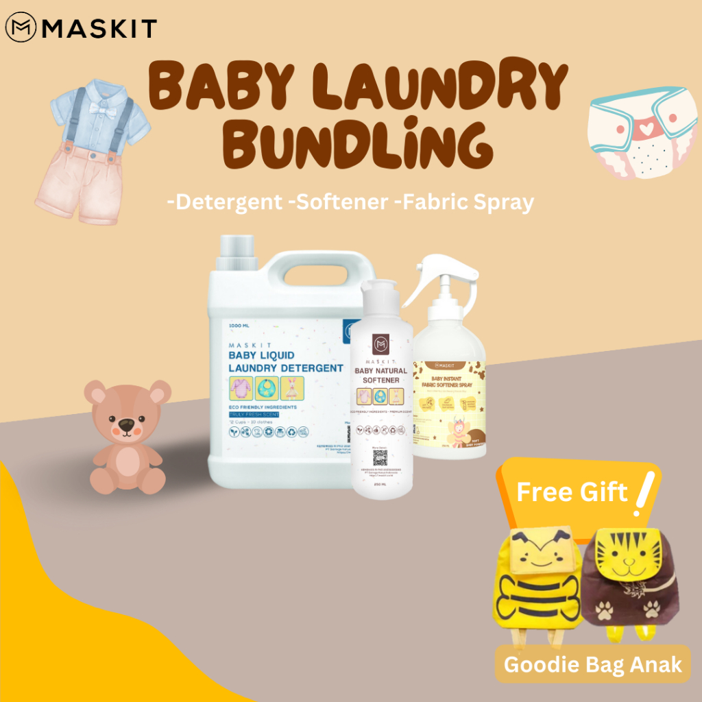 Jual Bundling Laundry Set Baby & Kids Detergent Bayi, Softener Baju
