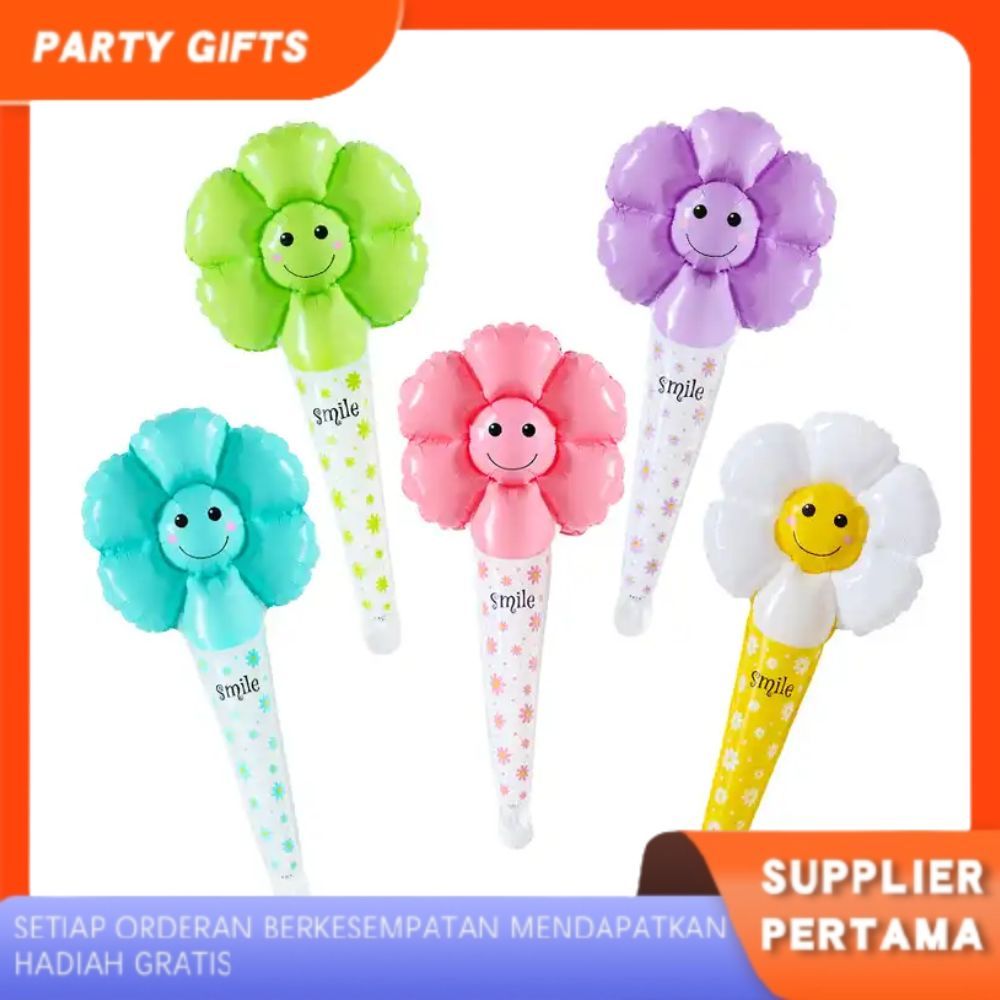 Jual Balon Pentungan Tongkat Tangan Motif Bunga Daisy Balon Foil