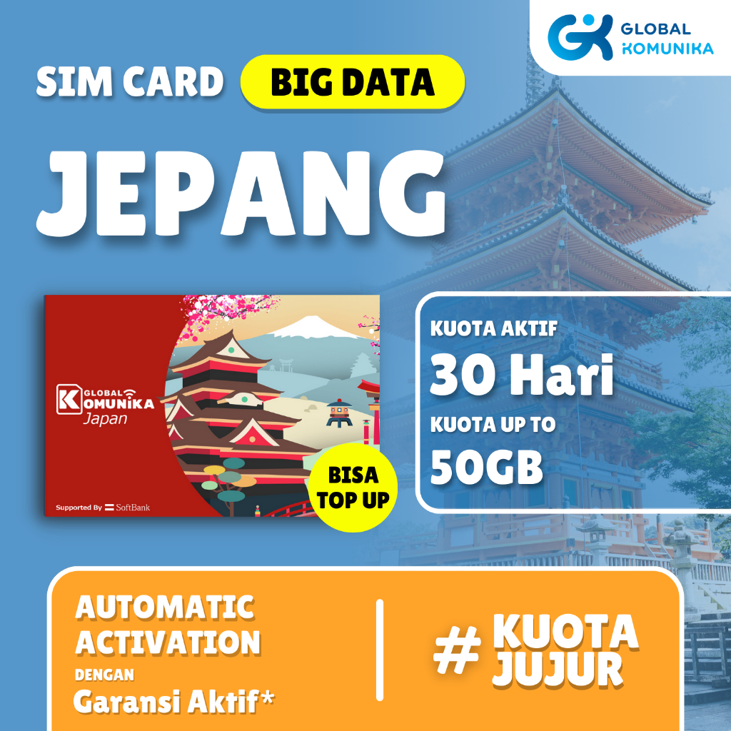 Jual Simcard Jepang Kuota Besar Japan Sim Card Kartu Data Global Komunika Shopee